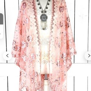 Pink Sequin Festival Burning Man Kimono